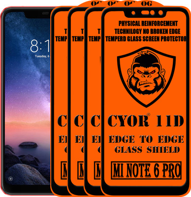 CYOR Edge To Edge Tempered Glass for Mi Redmi Note 6 Pro(Pack of 4)