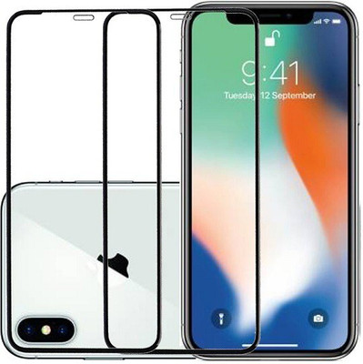 KARTRAY Edge To Edge Tempered Glass for Apple iPhone X(Pack of 2)