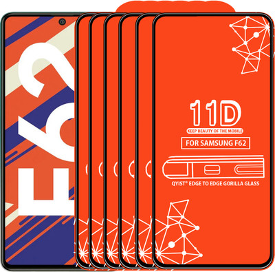 Qyist Edge To Edge Tempered Glass for Samsung Galaxy F62(Pack of 6)
