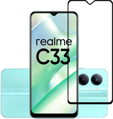 NaturalBuy Edge To Edge Tempered Glass for Realme C33 2023-9H [Free Cleaning Kit Included](Pack of 1)