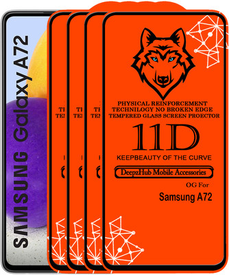 DeepzHub Edge To Edge Tempered Glass for Samsung A72(Pack of 4)
