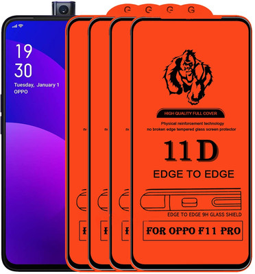 NaturalBuy Edge To Edge Tempered Glass for Oppo F11 Pro(Pack of 4)