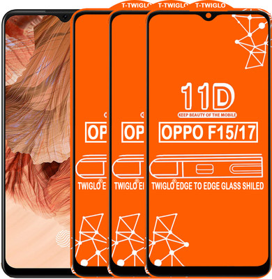 TWIGLO Edge To Edge Tempered Glass for OPPO F15(Pack of 3)
