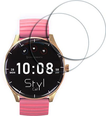 SOMTONE Edge To Edge Tempered Glass for crossbeats Orbit Styl Calling 1.4 inch SMARTWATCH SCREEN GUARD(Pack of 2)
