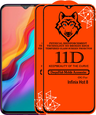 DeepzHub Edge To Edge Tempered Glass for Infinix Hot 8(Pack of 2)