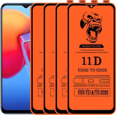 PFOAM Edge To Edge Tempered Glass for VIVO Y51 2020(Pack of 4)