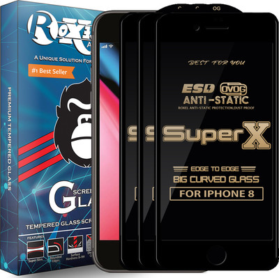 Roxel Edge To Edge Tempered Glass for Apple iPhone 8(Pack of 3)