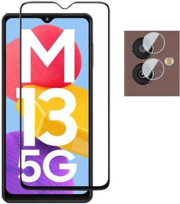 ISAAK Edge To Edge Tempered Glass for Samsung Galaxy M13 5G Edge to Edge, 11D Tempered Glass & Back Camera Lens Protector(Pack of 2)