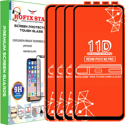 Rofix star Edge To Edge Tempered Glass for POCO M2 PRO(Pack of 4)