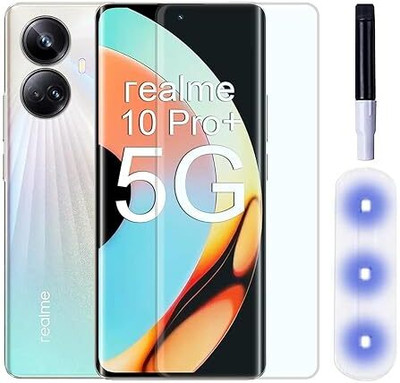 ESD Edge To Edge Tempered Glass for Realme 10 Pro Plus 5G UV Rays Protector Glass Born For Game With UV Light And Temper Glue Also Free Installation Kit , With 9H Hardness And Gorilla Glass Protection With Anti Scratch Property.(Pack of 1)