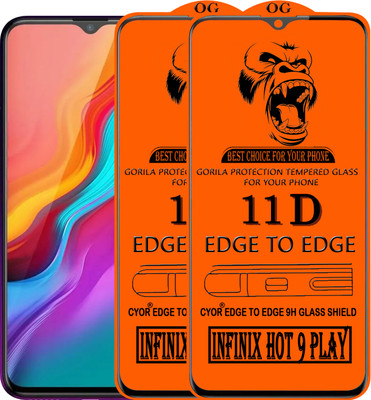 CYOR Edge To Edge Tempered Glass for INFINIX HOT 9 PLAY(Pack of 2)