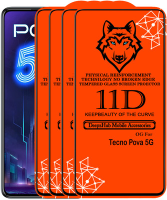 DeepzHub Edge To Edge Tempered Glass for Tecno Pova 5G(Pack of 4)