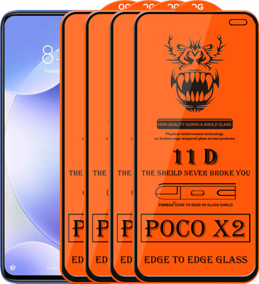 Forego Edge To Edge Tempered Glass for Poco X2(Pack of 4)