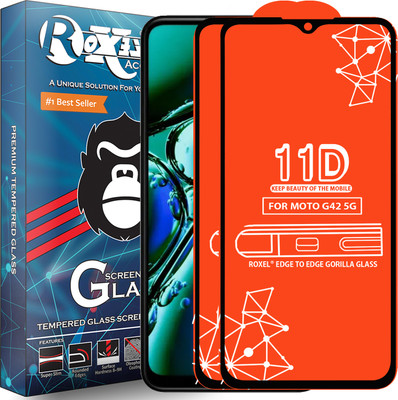Roxel Edge To Edge Tempered Glass for Moto G42 5G(Pack of 2)