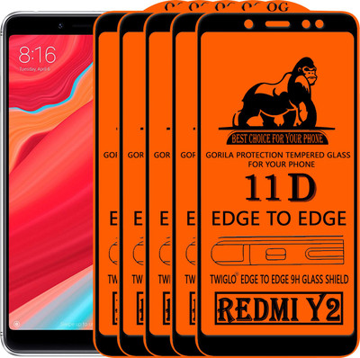 TWIGLO Edge To Edge Tempered Glass for Mi Redmi Y2(Pack of 5)