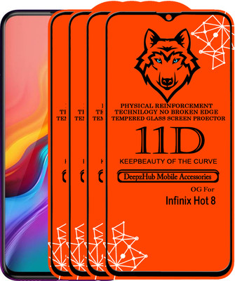 DeepzHub Edge To Edge Tempered Glass for Infinix Hot 8(Pack of 4)