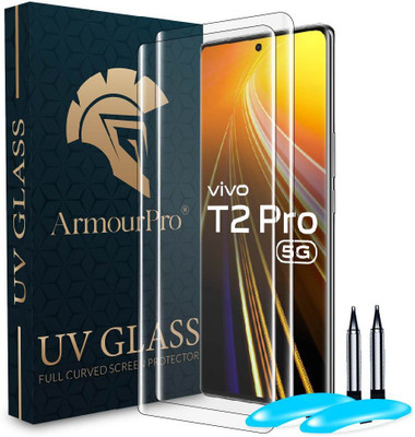 ArmourPro Edge To Edge Tempered Glass for Vivo T2 Pro 5G, Vivo T2 Pro, T2 Pro 5G, UV Curved Screen Protector with Easy Installation Kit(Pack of 2)