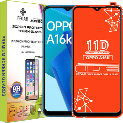 PFOAM Edge To Edge Tempered Glass for OPPO A16K(Pack of 1)