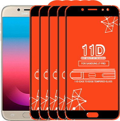 Roxel Edge To Edge Tempered Glass for Samsung Galaxy J7 Pro(Pack of 5)