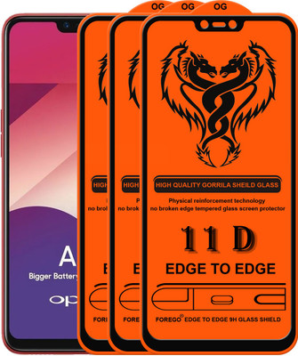 Forego Edge To Edge Tempered Glass for Oppo A3s(Pack of 3)