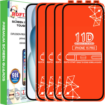 Rofix star Edge To Edge Tempered Glass for APPLE IPHONE 15 PRO(Pack of 4)