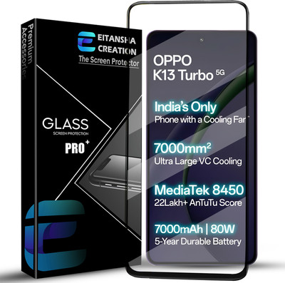 EITANSHA CREATION Edge To Edge Tempered Glass for OPPO K13 Turbo 5G, OPPO K13 Turbo(Pack of 1)