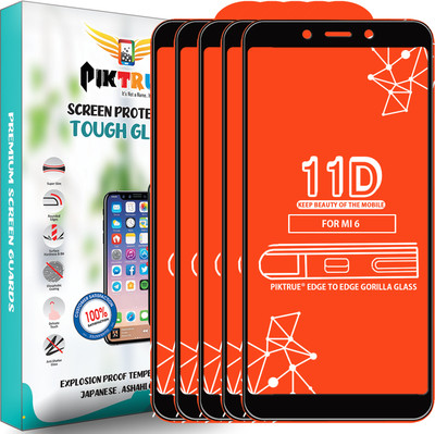PikTrue Edge To Edge Tempered Glass for Mi Redmi 6 pro(Pack of 5)