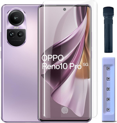 OneTech Edge To Edge Tempered Glass for Oppo Reno 10 / Reno 10 Pro / Reno 10 Pro Plus 9H Hardness, UV Advanced HD+ Screen Protector(Pack of 1)
