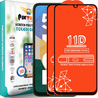 PikTrue Edge To Edge Tempered Glass for Samsung F34 5G(Pack of 2)