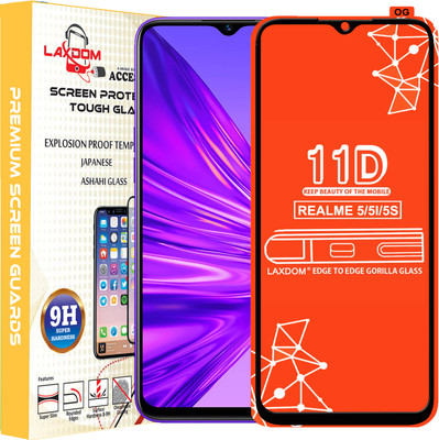 Laxdom Edge To Edge Tempered Glass for REALME 5S(Pack of 1)