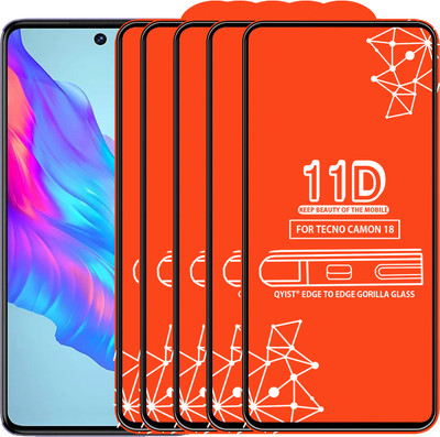 Qyist Edge To Edge Tempered Glass for Tecno Camon 18(Pack of 5)