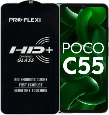 SM Styles Edge To Edge Tempered Glass for Xiaomi Poco C55/Poco C55(Pack of 1)