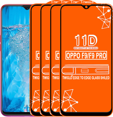 TWIGLO Edge To Edge Tempered Glass for Oppo F9(Pack of 4)
