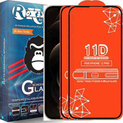 Roxel Edge To Edge Tempered Glass for Iphone 12 Pro(Pack of 2)
