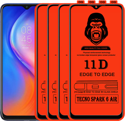 Rofix star Edge To Edge Tempered Glass for TECNO SPARK 6 AIR(Pack of 4)