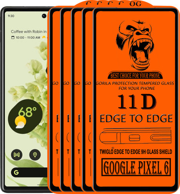TWIGLO Edge To Edge Tempered Glass for GOOGLE PIXEL 6(Pack of 5)