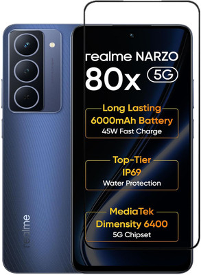 VDAT Edge To Edge Tempered Glass for realme Narzo 80x 5G, realme Narzo 80x(Pack of 1)