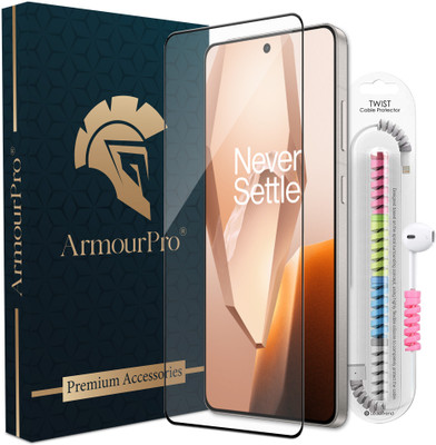 ArmourPro Edge To Edge Tempered Glass for OnePlus 13R 5G, OnePlus 13R, One Plus 13R 5G, OG Tempered Glass with Cable Protector(Pack of 1)