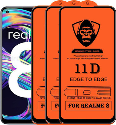 NIMMIKA ENTERPRISES Edge To Edge Tempered Glass for Realme 8(Pack of 3)