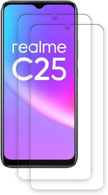 ARBAN Edge To Edge Tempered Glass for Realme C25Y TEMPERED GUARD FRONTP2(Pack of 2)