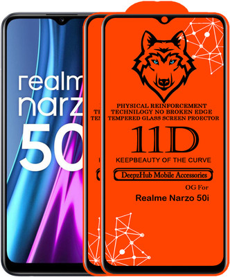 DeepzHub Edge To Edge Tempered Glass for Realme Narzo 50i(Pack of 2)