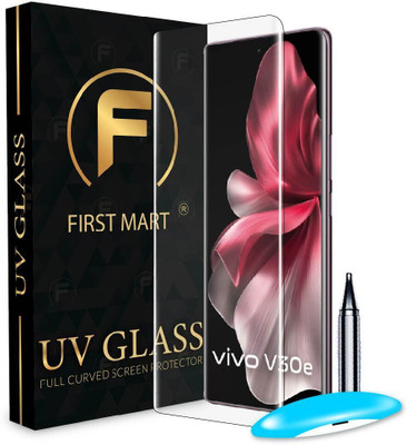 FIRST MART Edge To Edge Tempered Glass for Vivo V30e 5G, Vivo V30e, V30e, V30e 5G, UV Curved Screen Protector with Easy Installation Kit(Pack of 1)