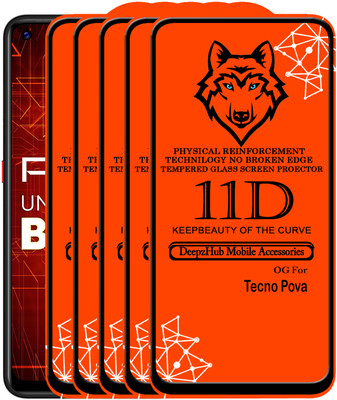 DeepzHub Edge To Edge Tempered Glass for Tecno Pova(Pack of 5)
