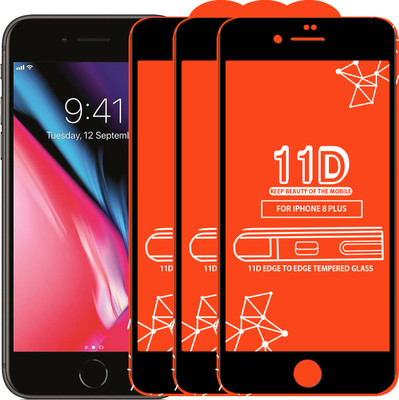 Qyist Edge To Edge Tempered Glass for Apple iPhone 8 Plus(Pack of 3)