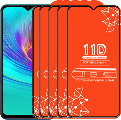Qyist Edge To Edge Tempered Glass for Infinix Smart 4(Pack of 5)