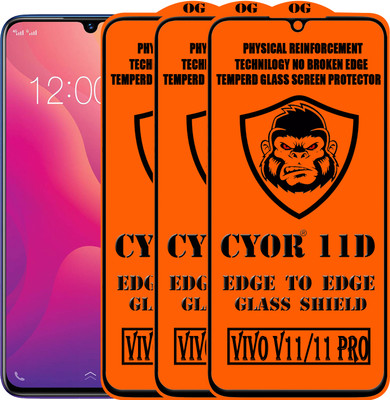 CYOR Edge To Edge Tempered Glass for Vivo V11 Pro(Pack of 3)