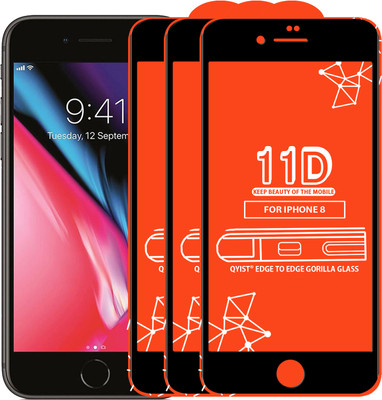 Qyist Edge To Edge Tempered Glass for Apple iPhone 8(Pack of 3)