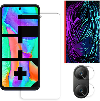 ARBAN Edge To Edge Tempered Glass for Infinix Hot 11 2022 4G Tempered Glass Screen Protector | Anti-Scratch | Edge to Edge Full Coverage | 9H Hardness (1 FRONT SCREEN GUARD + 1 CAMERA LENS PROTECTOR + 1 FREE BACK EMBOSSED SKIN002)(Pack of 1)