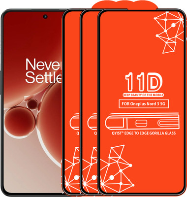 Qyist Edge To Edge Tempered Glass for Oneplus Nord 3 5G(Pack of 3)