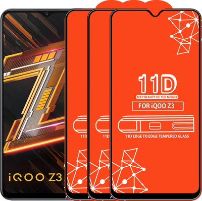 Qyist Edge To Edge Tempered Glass for Iqoo Z3(Pack of 3)